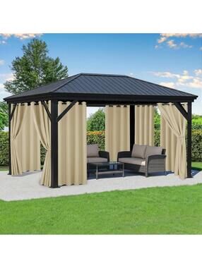 Outdoor Curtains for Patio - Waterproof 8 Panels with UV Protection & Privacy